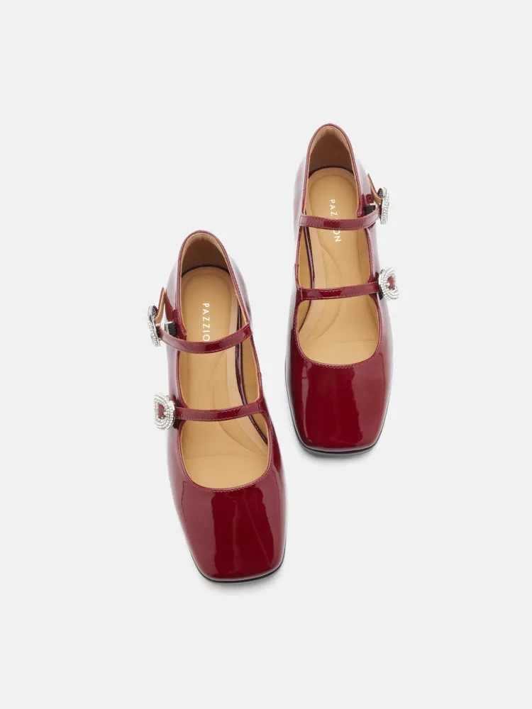 Milana Patent Double Buckled Mary Jane Heels